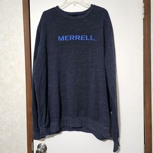 Merrell Heathered Blue Spellout Sweatshirt Long Sleeve Men's Size XXL